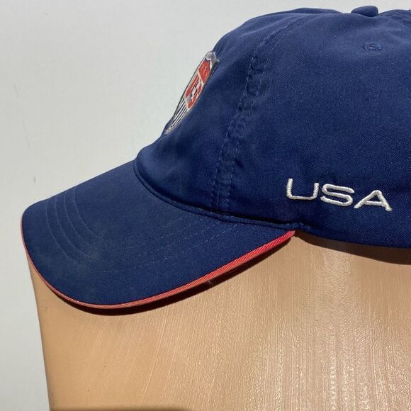 Vintage Nike Men's Navy Blue USA Soccer 5 Panel Strap Back Cap One Size - Picture 5 of 12